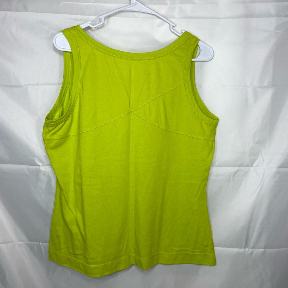 NWOT Tek Gear women’s green yellow active stretch athletic tank top workout‎ XL - Picture 4 of 5